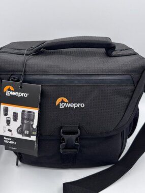 NWT Lowepro NOVA 180 AW II Camera Photo Bag Black Cover Strap SEE NOTES